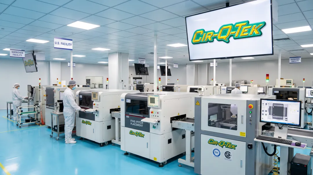 Cir-Q-Tek dual US-Shenzhen manufacturing facility with certified SMT inspection lines