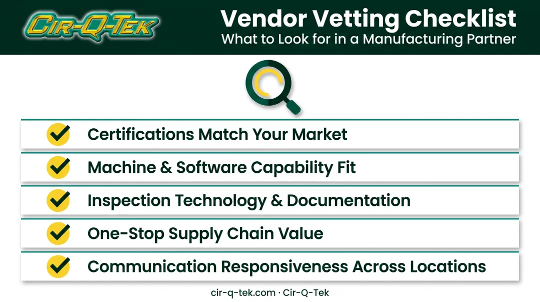 Five-point checklist for choosing a subcontract CNC machining partner