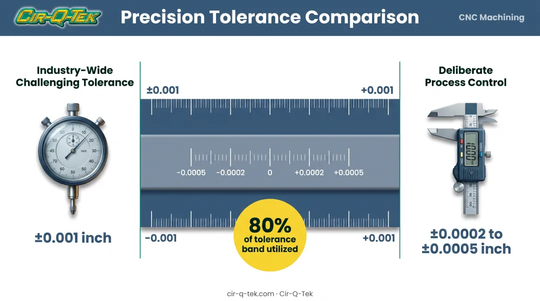 CNC machining tolerance precision comparison industry standard versus advanced control
