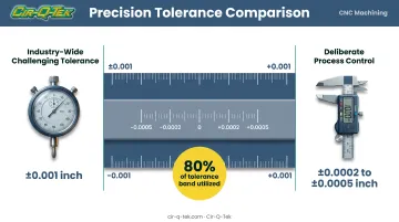 CNC machining tolerance precision comparison industry standard versus advanced control