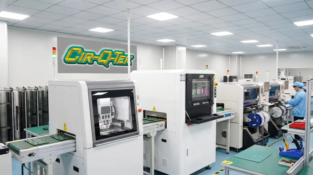 SMT production line with automated inspection equipment for electronics assembly