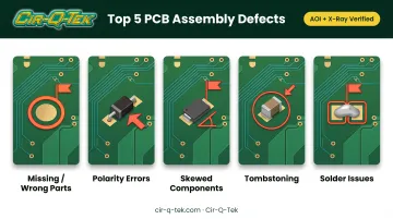 Five common SMT assembly defects caught by automated optical inspection