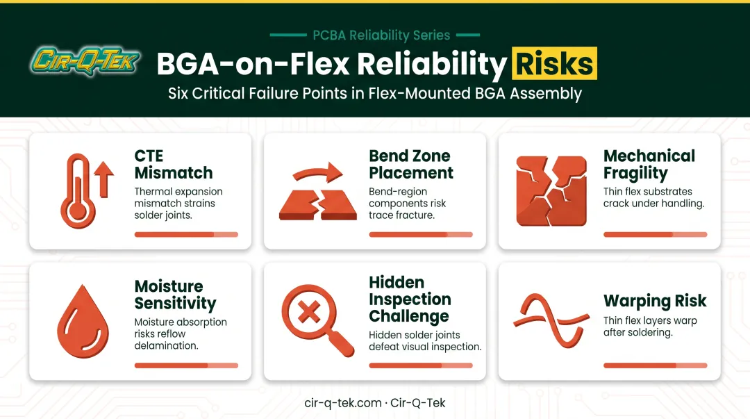 Six key reliability risks of mounting BGA packages on flex PCBs