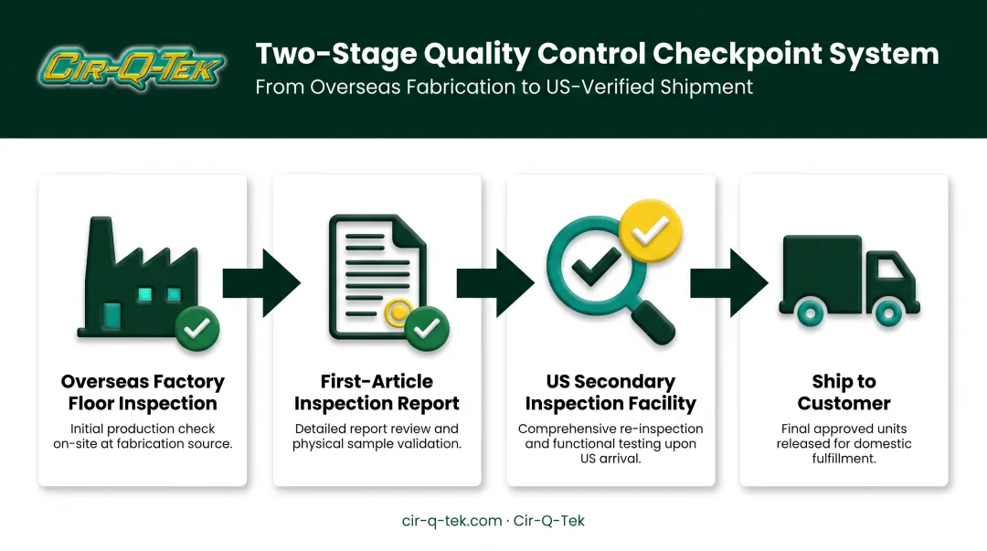 Quality control checkpoints from overseas factory inspection to US secondary inspection