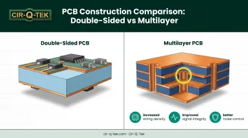 Double-sided PCB versus multilayer PCB cross-section structure comparison