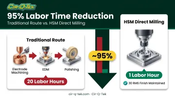 Traditional EDM versus high-speed milling forging die time comparison
