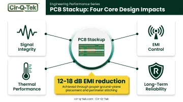 Four key impacts of PCB stackup design on performance infographic