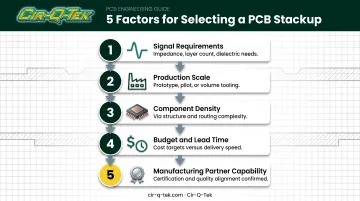 Five-factor decision framework for choosing PCB stackup design