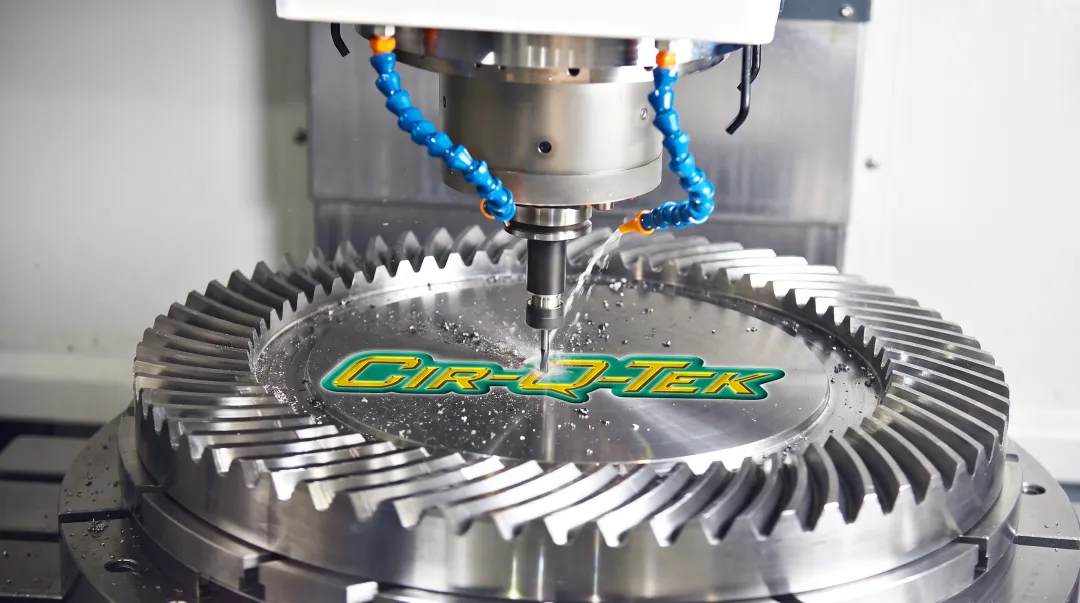 CNC machine holding tight tolerance metal component during precision cutting