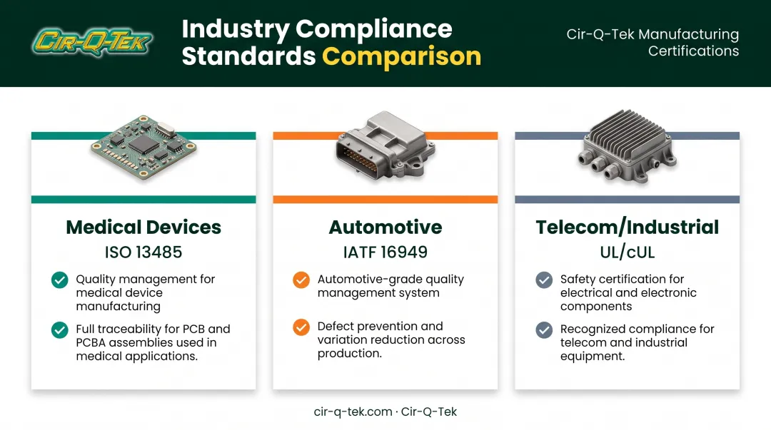 OEM machining industry compliance standards by sector comparison chart