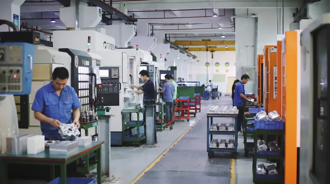 CNC machining shop producing metal parts across various production volumes
