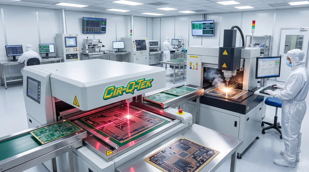 Cir-Q-Tek multilayer PCB manufacturing facility with laser drilling equipment