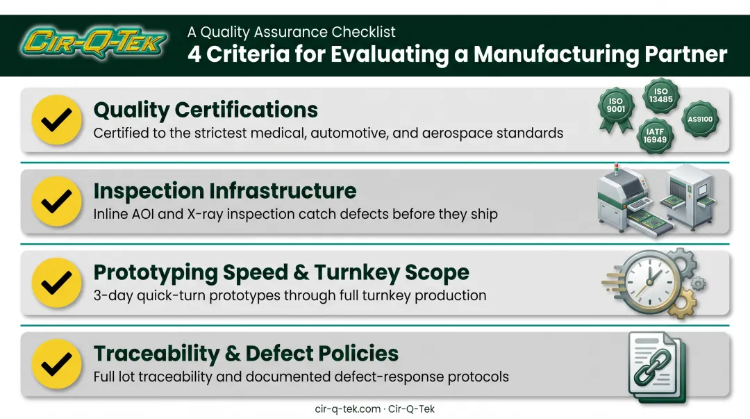 Four-point checklist for evaluating aerospace PCB assembly manufacturing partners