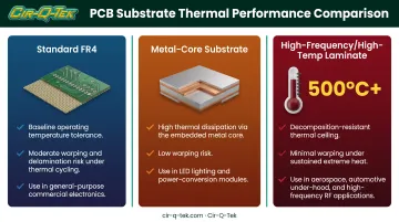Comparison of PCB substrate materials for extreme aerospace temperature conditions
