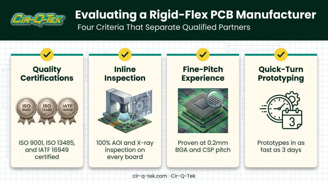 Four-point checklist for evaluating a rigid-flex PCB manufacturing partner