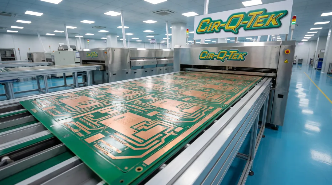 Cir-Q-Tek OSP-coated PCB panel on fabrication line