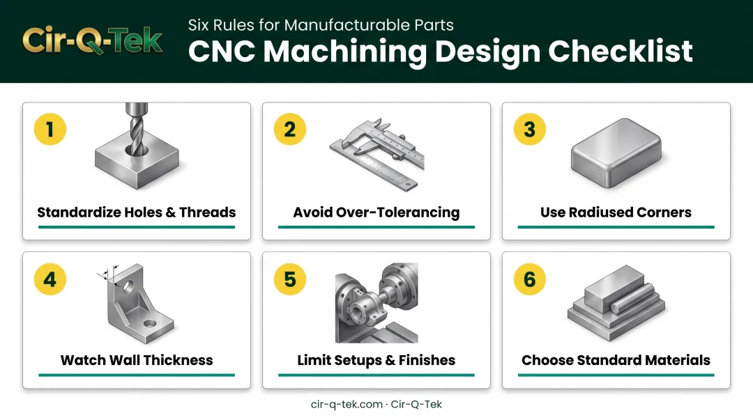 Six design tips checklist for reducing CNC machining costs