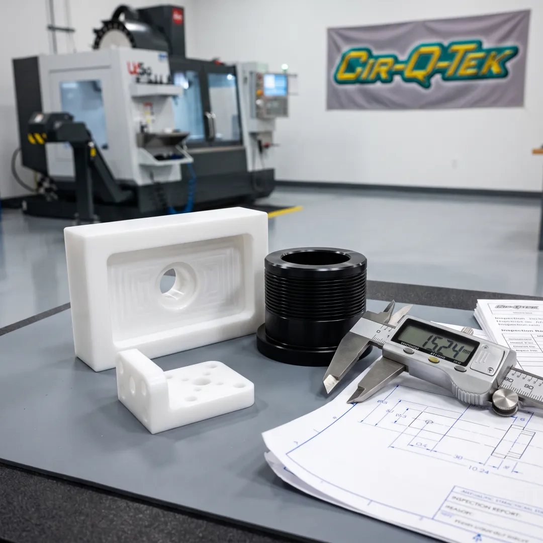 Precision-machined Delrin CNC components