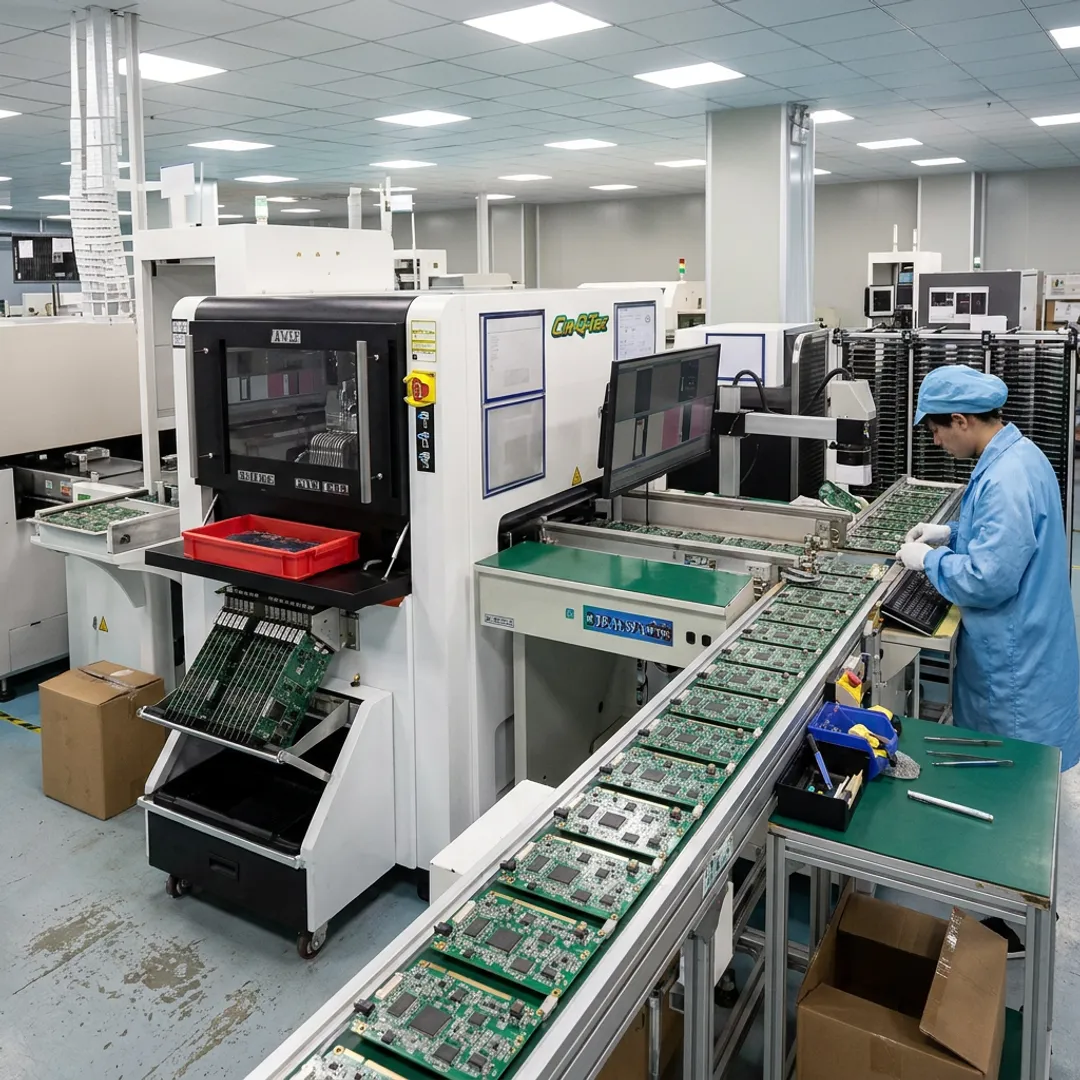 Automated PCB assembly line