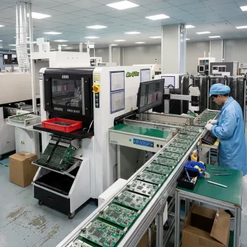 Automated PCB assembly line