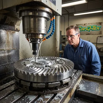 Precision CNC machining of a metal component