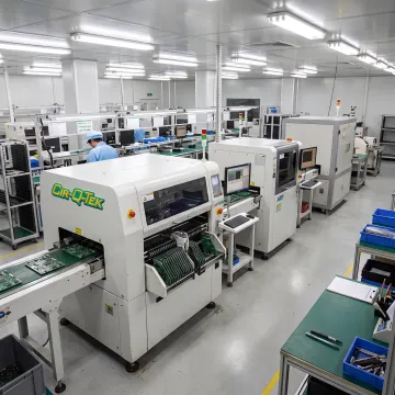 Automated PCB assembly line with inspection equipment