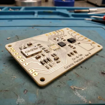 Ceramic printed circuit board with electronic components