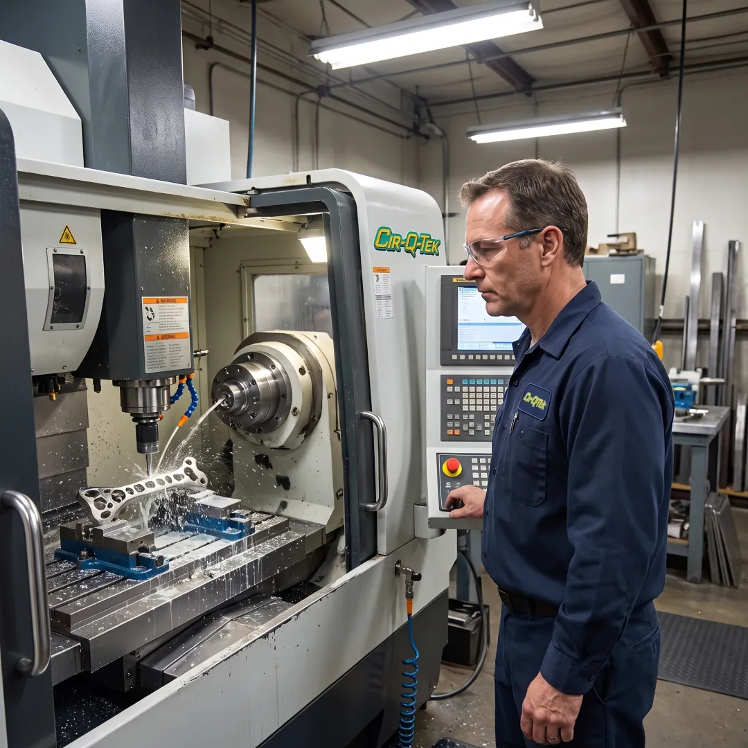 CNC machine producing a medical device component