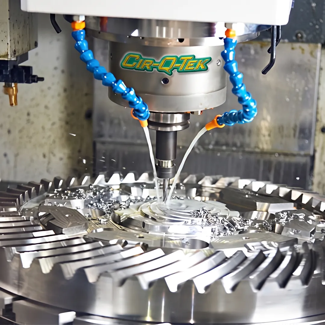 Precision CNC machine creating a custom prototype part