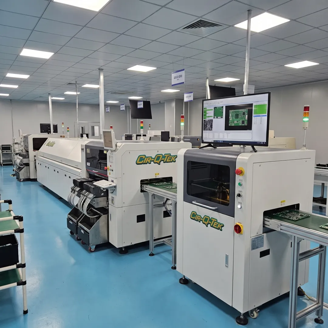 Automated electronics assembly line with circuit boards