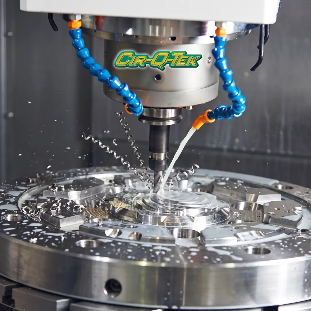 Custom stainless steel part being CNC machined
