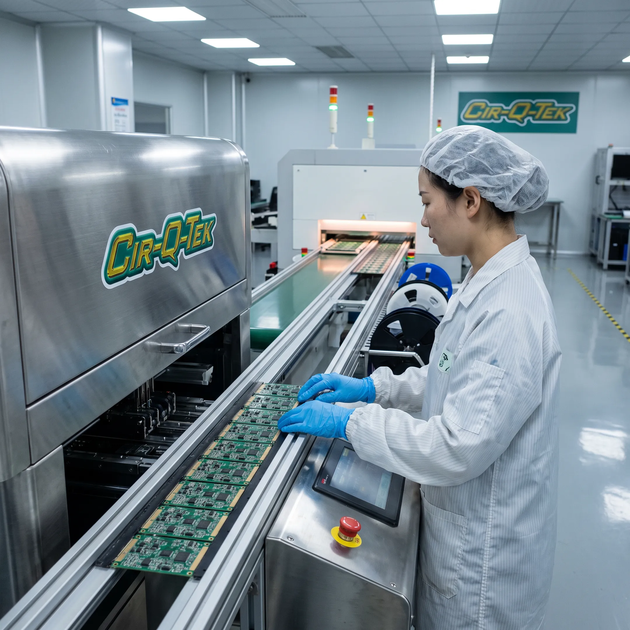 PCB assembly line with automated inspection