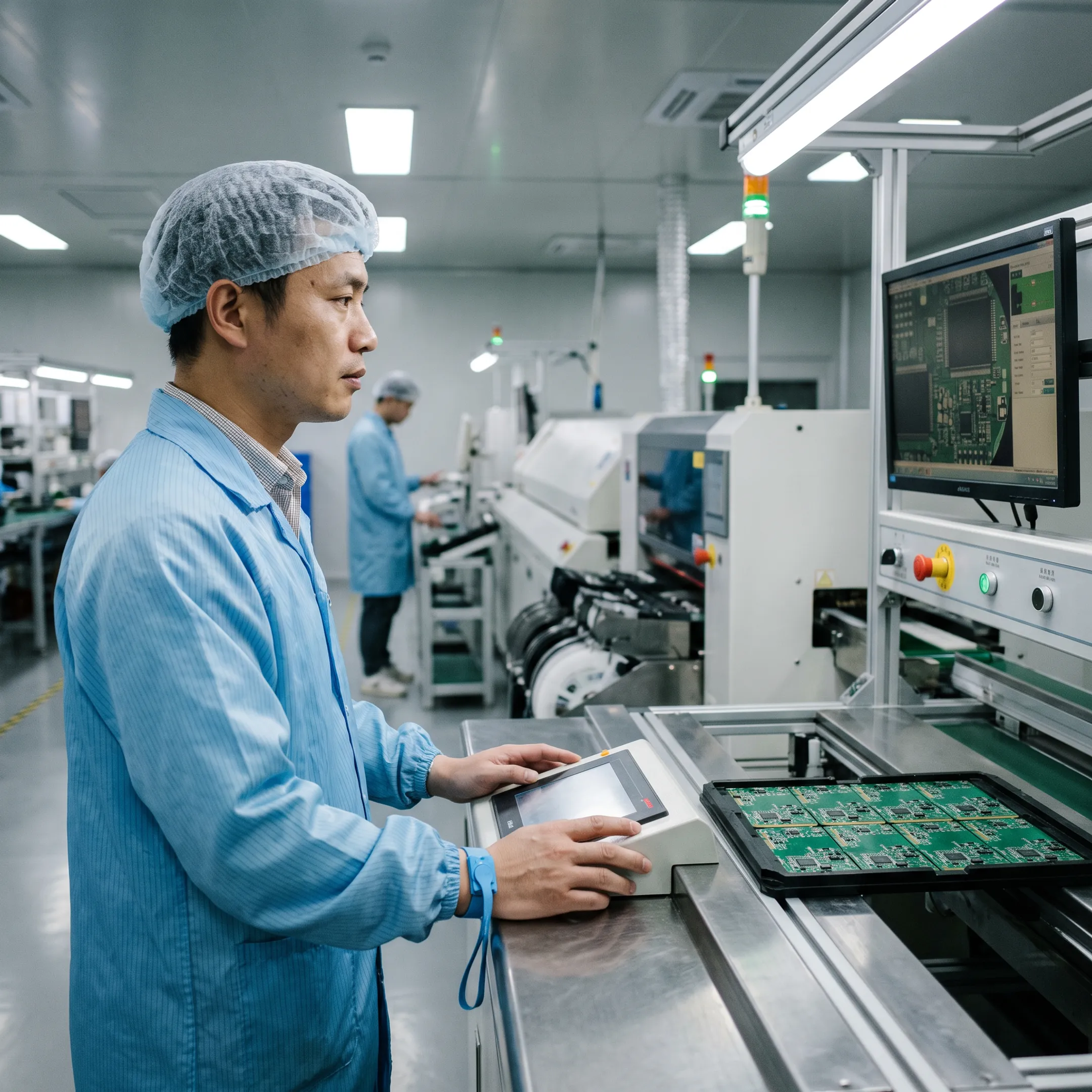 Electronic circuit board assembly line