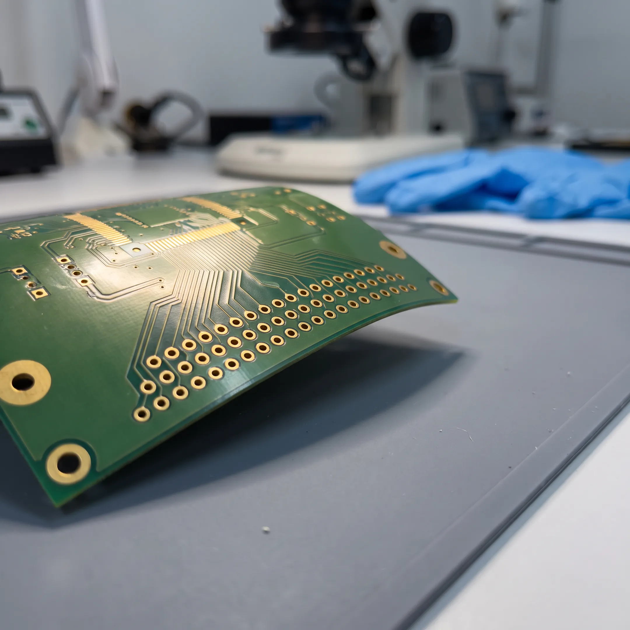 Semi flexible PCB with bent circuit section