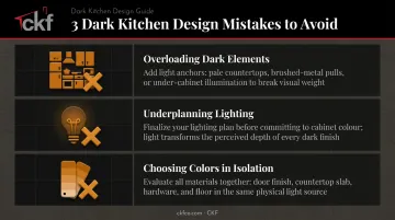 Three common dark kitchen cabinet design mistakes and how to avoid them