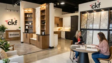 CKF Midwest showroom displaying cabinets countertops and design consultation area