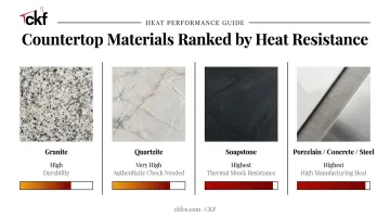 Heat resistance ranking comparison of granite quartzite soapstone and porcelain