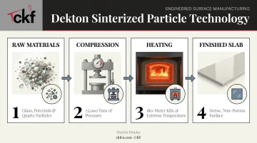 Dekton sinterized particle technology manufacturing process from raw material to slab