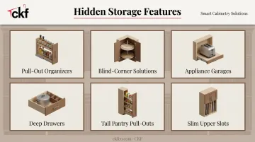 Six hidden kitchen storage solutions for minimalist cabinetry layout