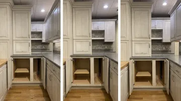 Floor-to-ceiling custom cabinetry maximizing storage in narrow galley kitchen