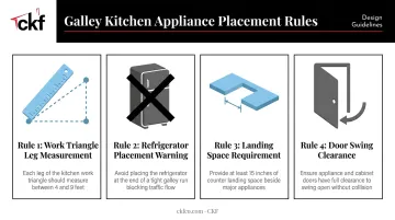Four NKBA workflow rules for galley kitchen appliance placement