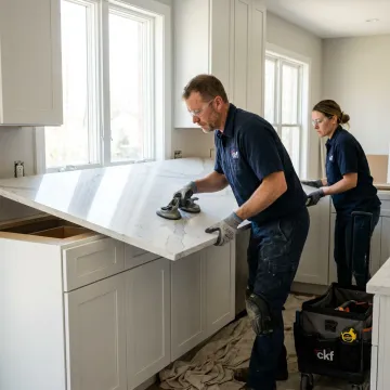Quartz countertop installation process