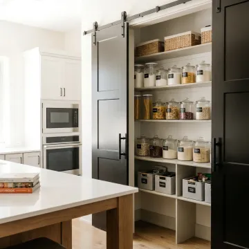 Custom organized kitchen pantry cabinets
