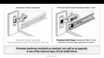 Four key kitchen cabinet construction quality indicators plywood hardware warranty drawer joints