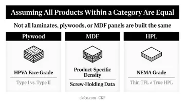Cabinet material grade verification checklist for plywood MDF and HPL specifications
