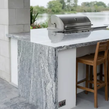 Custom granite garden stone installation