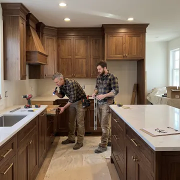 Custom cabinetry and stone countertop installation
