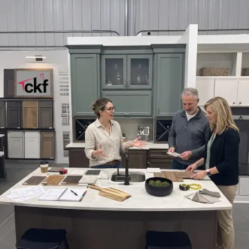 Professional design studio with cabinet and countertop displays