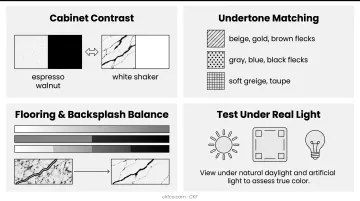 Warm cool and neutral granite undertone pairing guide for cabinets