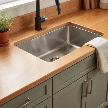 Wood Countertops with Undermount Sink Installation